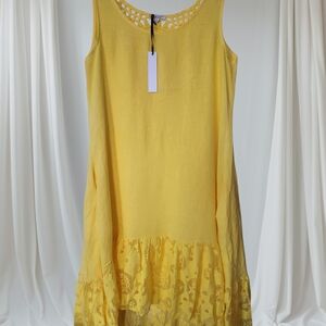 Elegant Asymmetrical Yellow Dress